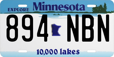 MN license plate 894NBN