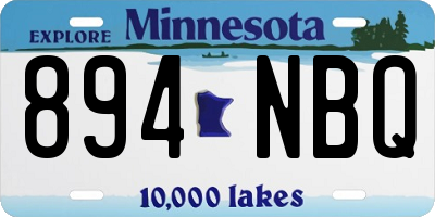 MN license plate 894NBQ