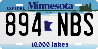 MN license plate 894NBS