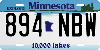 MN license plate 894NBW