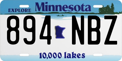 MN license plate 894NBZ