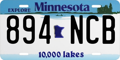 MN license plate 894NCB