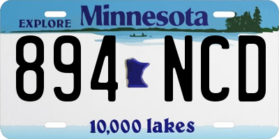 MN license plate 894NCD