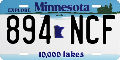 MN license plate 894NCF