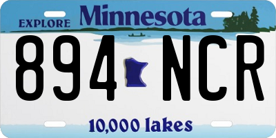 MN license plate 894NCR