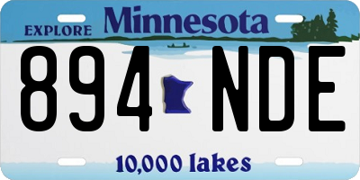 MN license plate 894NDE