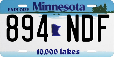MN license plate 894NDF