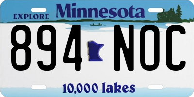 MN license plate 894NOC