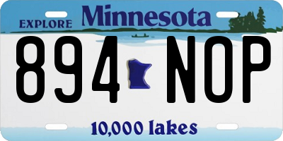 MN license plate 894NOP