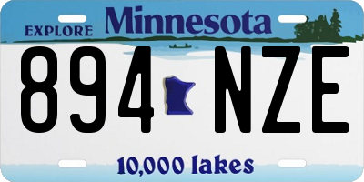 MN license plate 894NZE