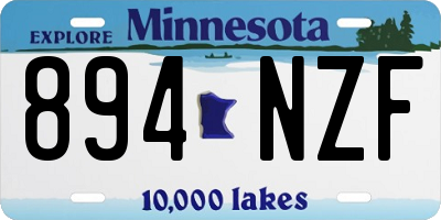MN license plate 894NZF