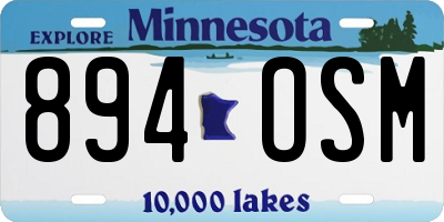 MN license plate 894OSM
