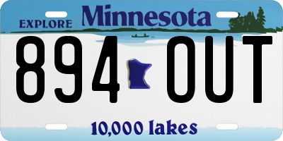 MN license plate 894OUT
