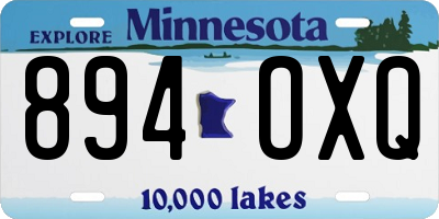 MN license plate 894OXQ