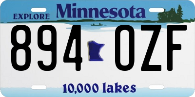 MN license plate 894OZF