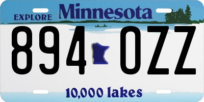 MN license plate 894OZZ