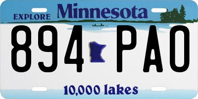 MN license plate 894PAO