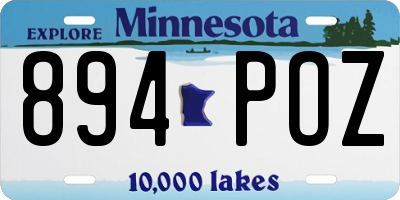 MN license plate 894POZ