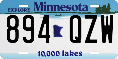 MN license plate 894QZW
