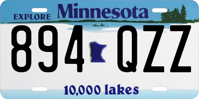 MN license plate 894QZZ