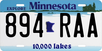 MN license plate 894RAA