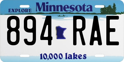 MN license plate 894RAE
