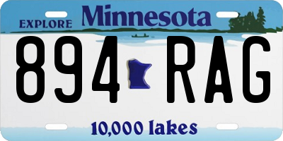 MN license plate 894RAG