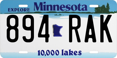 MN license plate 894RAK
