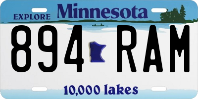 MN license plate 894RAM