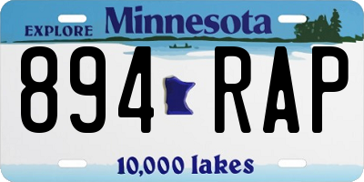 MN license plate 894RAP