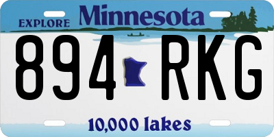 MN license plate 894RKG