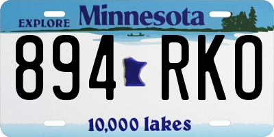 MN license plate 894RKO