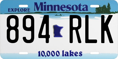 MN license plate 894RLK