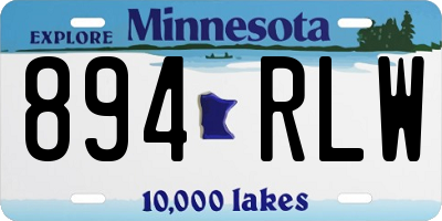 MN license plate 894RLW
