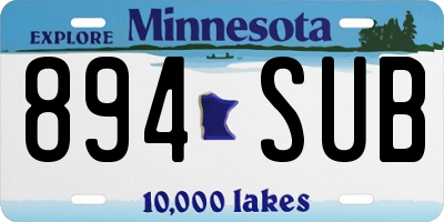 MN license plate 894SUB