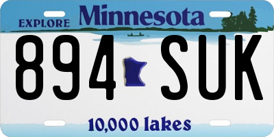 MN license plate 894SUK