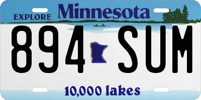 MN license plate 894SUM