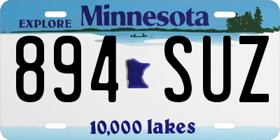 MN license plate 894SUZ