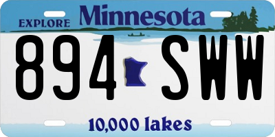 MN license plate 894SWW