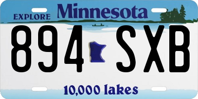 MN license plate 894SXB