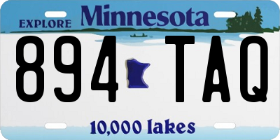 MN license plate 894TAQ