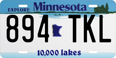 MN license plate 894TKL