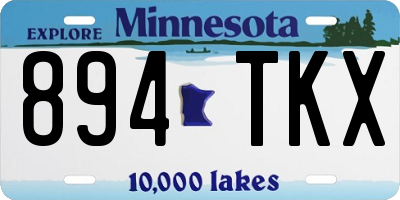 MN license plate 894TKX