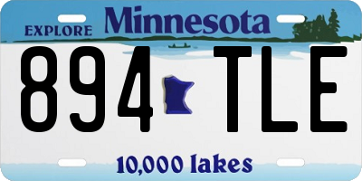MN license plate 894TLE