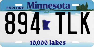 MN license plate 894TLK