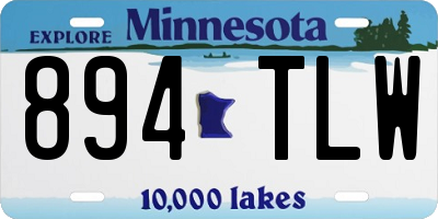MN license plate 894TLW