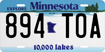 MN license plate 894TOA