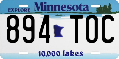 MN license plate 894TOC
