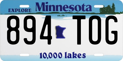 MN license plate 894TOG