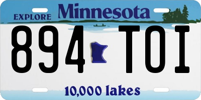 MN license plate 894TOI